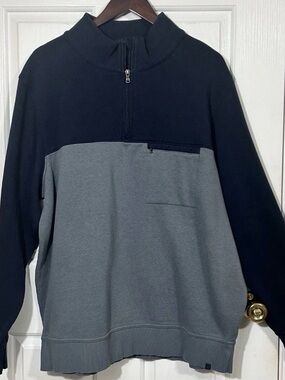Tasc Performance Men XXL 1/4 Zip Pullover Sweatshirt Fleece Colorblock Gray Blue